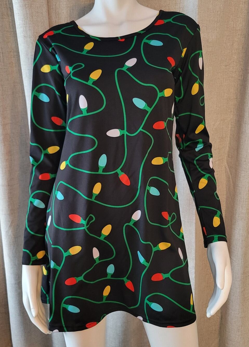 Tipsy Elves String of Christmas Lights Mini Dress Fit & Flair Women's Size S